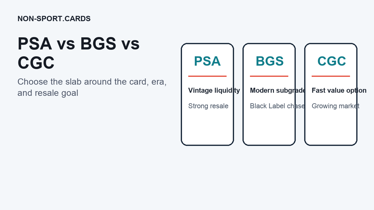 PSA BGS CGC grading company comparison graphic